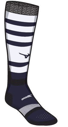 Mizuno Over The Calf Performance Socks - Custom Navy / White